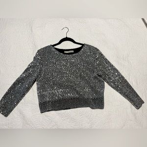 Sequin Silver Zara Top M